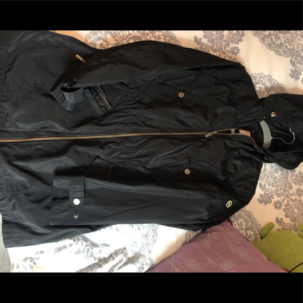 MICHAEL KORS BLACK WOMENS STYLISH RAINCOAT